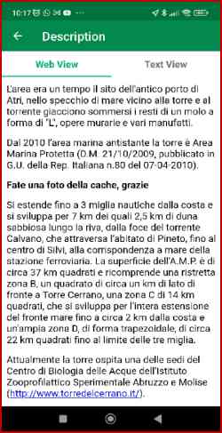 descrizione area della cache