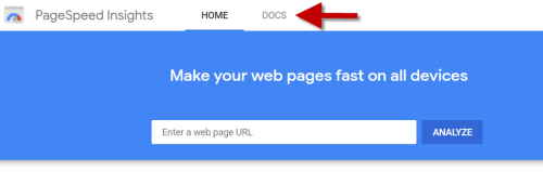 dcoumentazione pagespeed