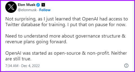 tweet elon musk su openAI