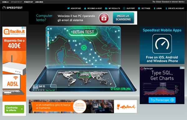 sito speedtest.net